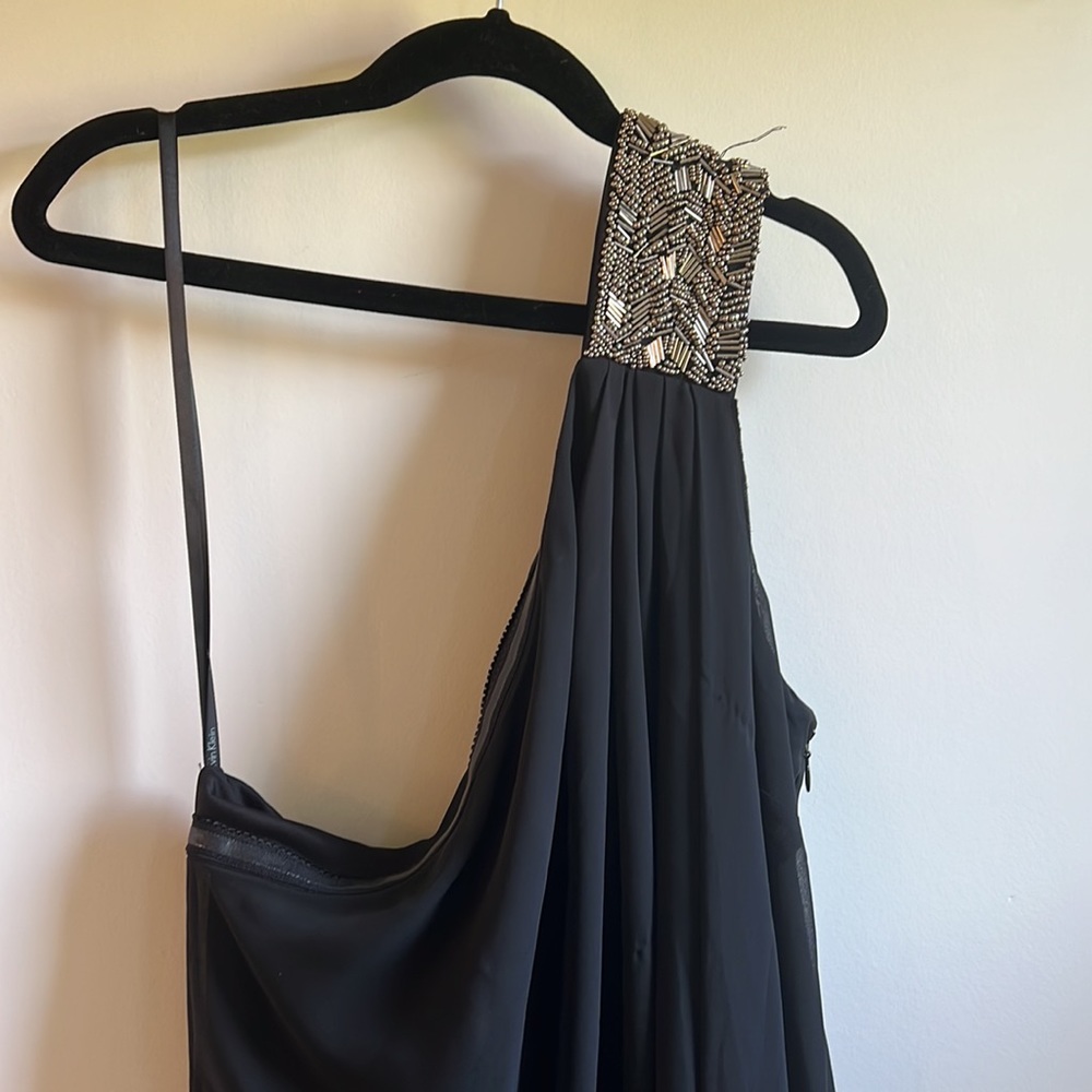 Calvin Klein one shoulder black dress